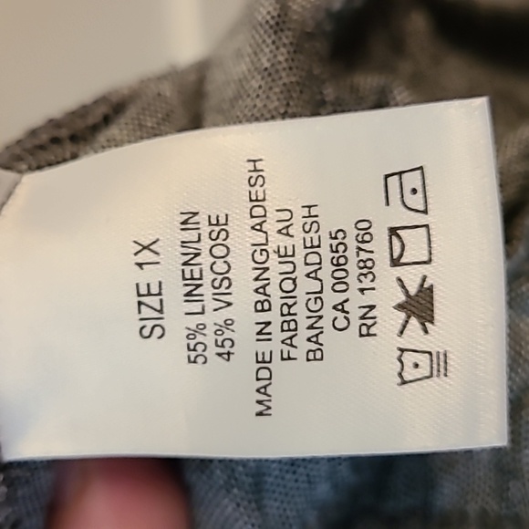 Linen Blend Wide Leg Pants - 2X - Picture 10 of 15